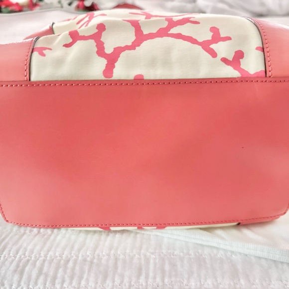Kate Spade Topsy Pink Ocean Coral Reef Osprey Rose Purse Tote - Picture 3 of 11